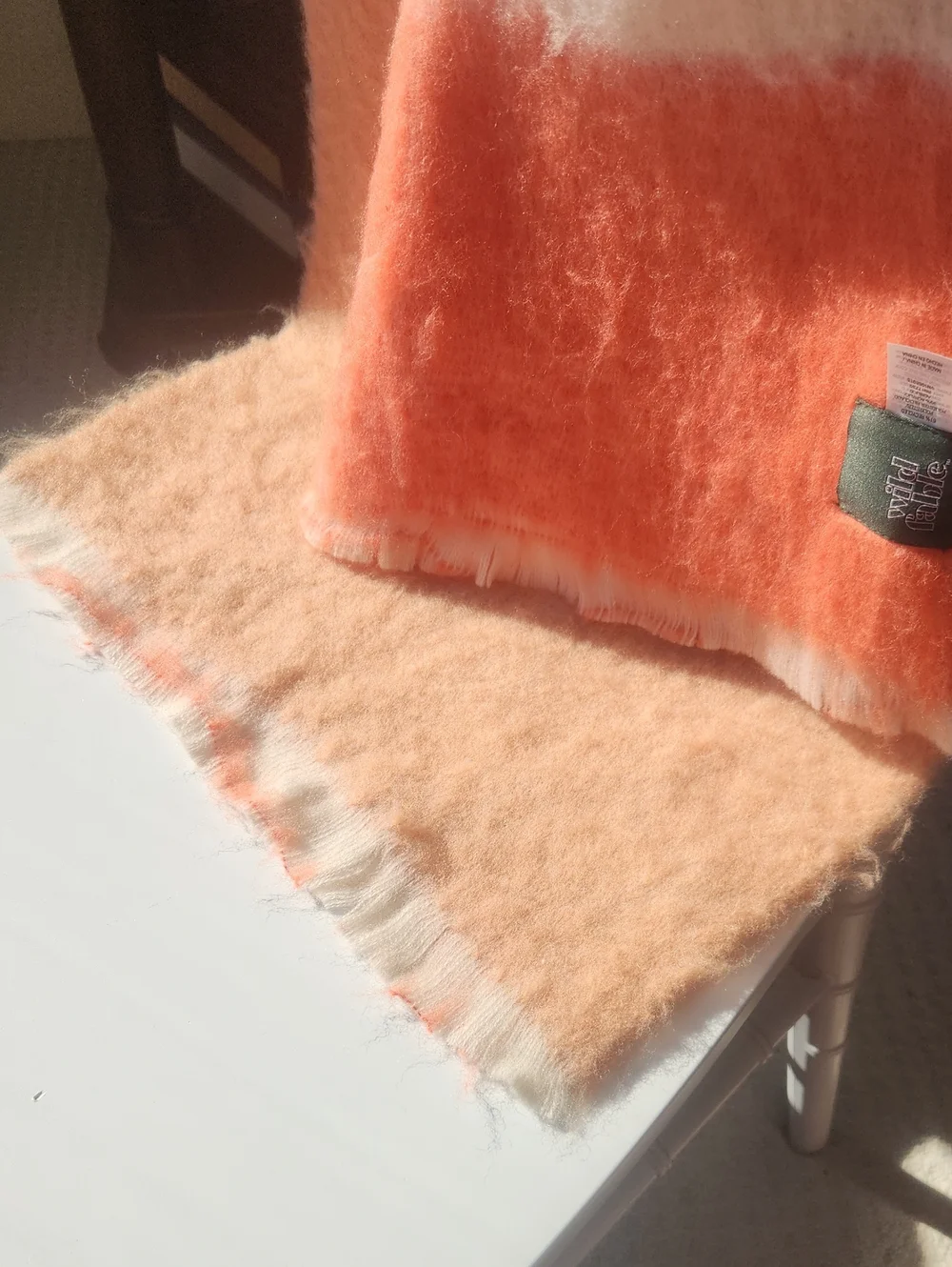 Soft Stripe Scarf - Orange Yellow & Cream
